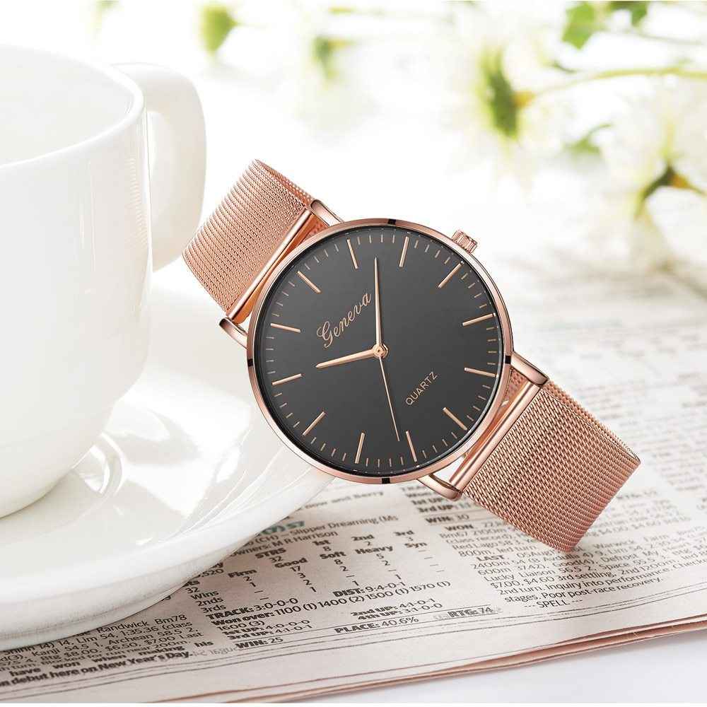 Fashion Casual Watches Women's Men GENEVA Women's Classic Quartz Stainless Steel Wrist Watch Bracelet Watches