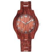 Men And Women Couple Fashion Quartz Watches, Wood Grain Retro Simple