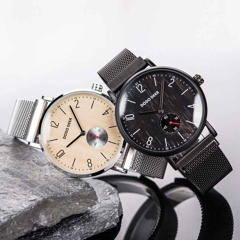 Wooden Dial Fashion Dimple Men And Women Watches