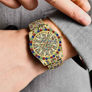 Hip Hop Men Fashion Colour Full Diamond Date Quartz Watches